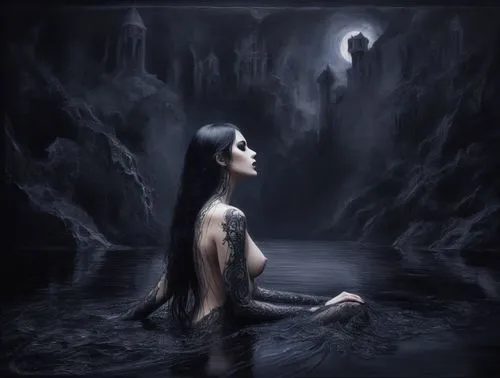 moonsorrow,hekate,selene,malefic,dark art,hecate,isoline,sirenia,fathom,martyrium,naiad,nocte,gothic woman,invoking,llorona,tenebrae,dark angel,unseelie,mouring,moonshadow,Illustration,Realistic Fantasy,Realistic Fantasy 46