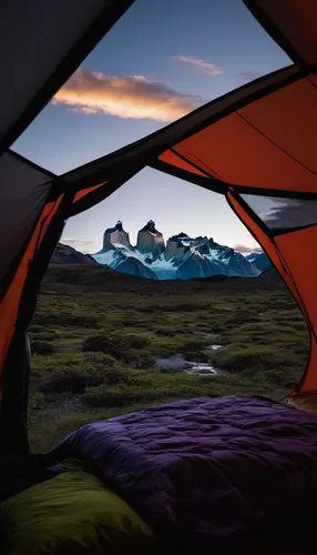 Tented with the most gnarly views outside of Torres Del Paine.,tent camping,camping tents,roof tent,tent tops,tent,campire,tents,large tent,fishing tent,mountain sunrise,tent at woolly hollow,patagoni