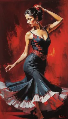 Project a soft pastel image, painting, sketch, of a flamenco dancer, on a red backdrop, highly detailed, expressive, hyper-realistic, natural beauty, Rembrandt lighting, in the style of Andrew Atroshe