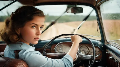 girl in car,woman in the car,vintage car,girl and car,vintage cars,vintage girl,Photography,General,Cinematic