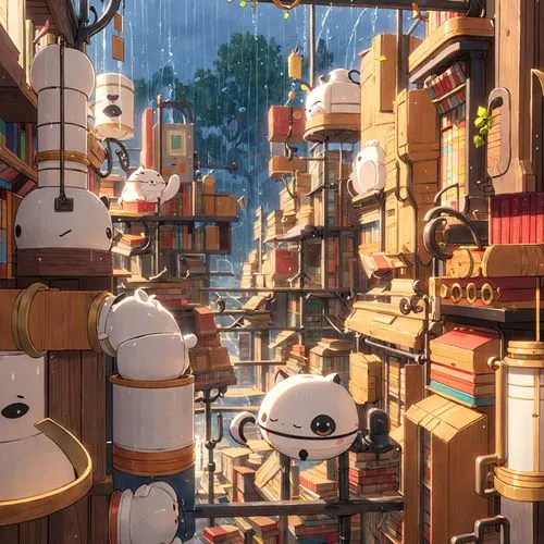 hosoda,bookstalls,disney baymax,studio ghibli,my neighbor totoro,bookstore,greenmarket,rainy day,ghibli,despereaux,book store,rainy,birdhouses,toy's story,the market,mailboxes,bookstall,book wall,flea