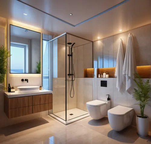 luxury bathroom,modern minimalist bathroom,shower bar,shower base,interior modern design,bathroom,modern decor,shower door,plumbing fitting,contemporary decor,3d rendering,interior design,luxury home 