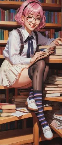 librarian,bookworm,bulli,schoolgirl,scholar,book store,literature,bookcase,library book,read a book,bookstore,girl studying,book collection,books,academic,reading,school desk,ganmodoki,book glasses,bookshelf,Conceptual Art,Daily,Daily 19