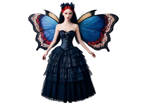 derivable,fairy queen,butterfly wings,blue butterfly background,red butterfly,dark angel,blue butterfly,evil fairy,faery,black angel,parides,faerie,mazarine blue butterfly,winged heart,seelie,butterfly background,fairy,gothic dress,angel wings,butterfly dolls,Illustration,Vector,Vector 09