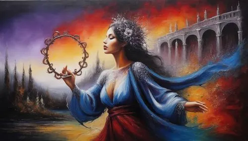 hecate,melisandre,sirenia,fantasy art,firebrand,prophetess,lucrezia,conclave,firewind,sorceress,babalon,torchbearer,pillar of fire,follieri,fantasy picture,priestess,asenath,dolorosa,invoking,mervat,Illustration,Abstract Fantasy,Abstract Fantasy 14