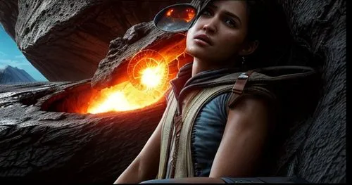  Uncharted, Sci-fi, Portals, Aladdin, Volcano,digital compositing,katniss,runes,athena,aladha,photoshop manipulation,photo manipulation,fire background,warrior woman,elaeis,film poster,photomanipulati