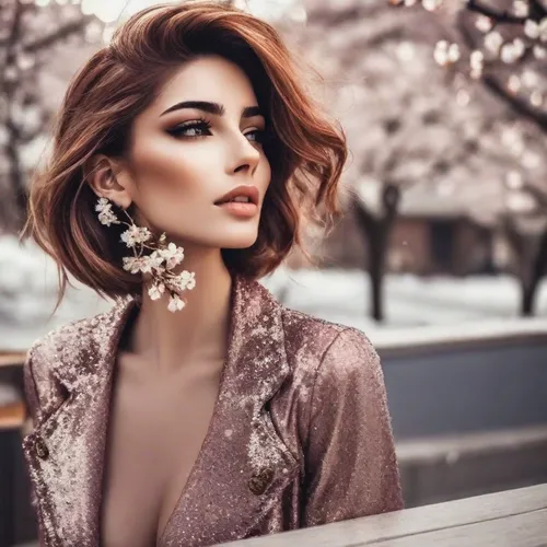 romantic look,iranian,persian,elegant,elegance,vintage floral,model beauty,beautiful girl with flowers,vintage makeup,hallia venezia,earrings,fabulous,jeweled,vintage woman,bella rosa,beautiful model,jewelry florets,blossoms,beautiful woman,bridal jewelry