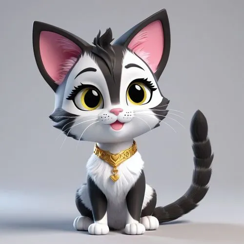 cartoon cat,morgana,kittani,suara,cute cat,cute cartoon character,Unique,3D,3D Character