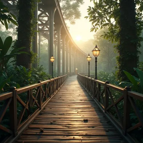 wooden bridge,walkway,teak bridge,tropical forest,pathway,scenic bridge,wooden path,hanging bridge,adventure bridge,forest path,boardwalks,tree lined path,boardwalk,full hd wallpaper,tropical jungle,cryengine,footbridge,the mystical path,walk in a park,rainforest,Photography,General,Realistic