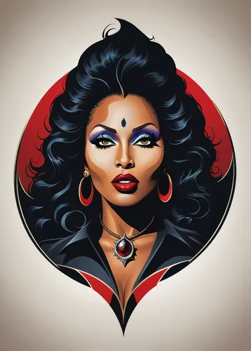 vampira,queen of hearts,rockabella,vector illustration,widow,vampire lady,femme fatale,fairy tale icons,kali,vampire woman,jaya,tiktok icon,vanessa (butterfly),fantasy woman,zodiac sign libra,black widow,apple icon,fantasy portrait,maraschino,adobe illustrator,Unique,Design,Logo Design