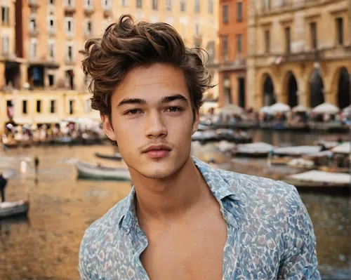 Describe a day in the life of Chico Lachowski as a successful model, attending glamorous events and posing for high-fashion brands.,young model istanbul,pompadour,male model,capri,greek god,ryan navio