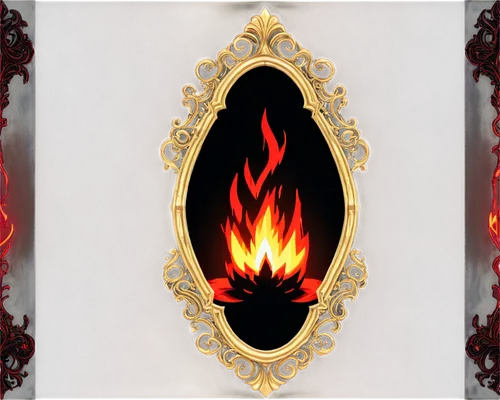 Dark, Gothic wallpaper, red and black flame pattern, subtle glow effect, intricate demonic designs, ornate gold frames, mysterious ambiance, low-key lighting, eerie atmosphere, close-up shot, shallow 