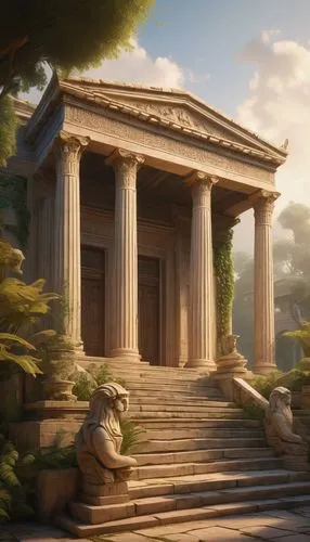 artemis temple,greek temple,ancient house,pantheon,amphipolis,house with caryatids,roman temple,the ancient world,mausoleum ruins,ancient city,panagora,ancient,three pillars,delphi,acropolis,tempio,parnassus,doric columns,mausolea,ancients,Art,Artistic Painting,Artistic Painting 48