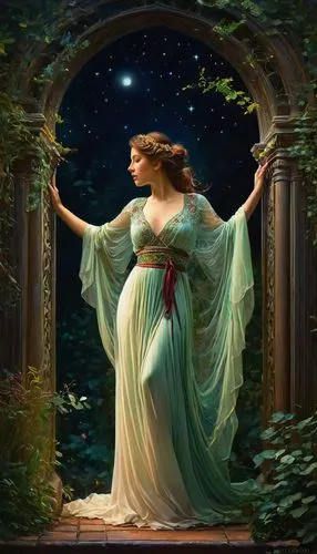 secret garden of venus,celtic woman,faerie,emile vernon,fantasy picture,faery,dryad,angel playing the harp,the enchantress,rusalka,mystical portrait of a girl,lady of the night,virgo,gonepteryx cleopatra,girl in the garden,la nascita di venere,constellation lyre,fantasy art,celtic harp,fantasy woman,Conceptual Art,Fantasy,Fantasy 05