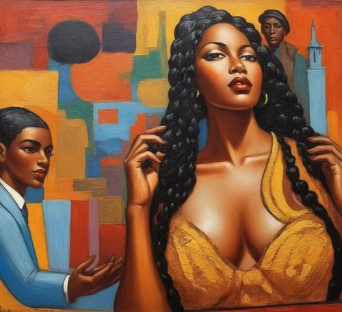 mesmerizing painting,african american woman,beautiful african american women,afro american girls,black couple,black women,african woman,oil on canvas,african art,oil painting on canvas,black woman,jas