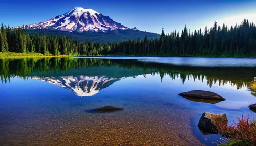 mount rainier,mount hood,mt rainier,trillium lake,rainier,mt hood,mountain landscape,beautiful landscape,mountain lake,mountainlake,alpine lake,landscapes beautiful,beautiful lake,oregon,high mountain lake,nature landscape,water reflection,mountain peak,mountainous landscape,reflections in water,Art,Classical Oil Painting,Classical Oil Painting 29