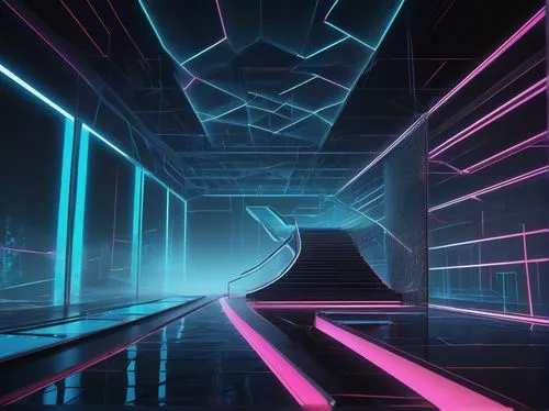 tron,cyberscene,cyberspace,mainframes,3d background,cybercity,cyberia,futuristic landscape,futuristic art museum,spaceship interior,cyberrays,hyperspace,80's design,cyberarts,cyberworld,cyber,holodeck,cybernet,silico,neon arrows,Illustration,Paper based,Paper Based 18