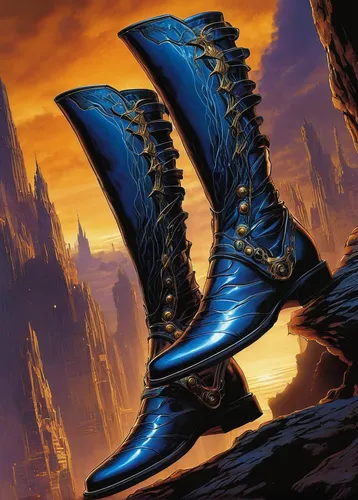 steel-toed boots,cowboy boot,trample boot,women's boots,boots turned backwards,boots,durango boot,boot,mountain boots,nicholas boots,moon boots,cowboy boots,walking boots,stiletto-heeled shoe,high heeled shoe,heroic fantasy,motorcycle boot,clog,rubber boots,horn of amaltheia,Illustration,American Style,American Style 02