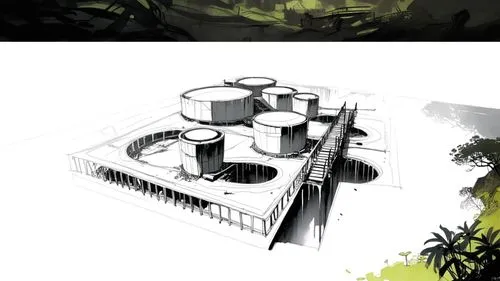 Todo empieza a tomar forma . Un museo!,development concept,arcology,environments,roughs,yavin,oil tank,Conceptual Art,Sci-Fi,Sci-Fi 01