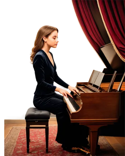 pianist,pianoforte,dinnerstein,woman playing,fiordiligi,concerto for piano,piano player,boesendorfer,piano,weilerstein,pianissimo,play piano,bosendorfer,pianism,moskvina,the piano,harpsichordist,trifonov,drosselmeier,cliburn,Illustration,American Style,American Style 11