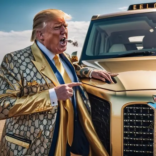 trumpeldor,trumpy,gold foil 2020,donaldo,donalds,truckmaker,trumpler,megalomaniacal,gold business,donald,trump,trumps,president of the united states,presidential,billionaire,trumpf,baracus,liberace,american car,megalomaniac,Photography,General,Realistic