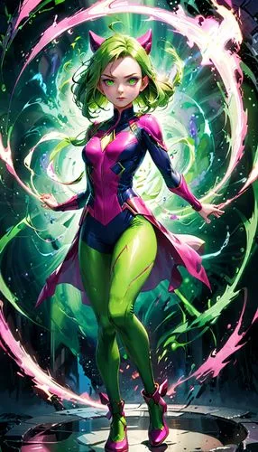 medusa gorgon,woman frog,green aurora,avenger hulk hero,medusa,malva,the enchantress,rosa 'the fairy,mezzelune,aurora,show off aurora,dodge warlock,bjork,superhero background,aurora butterfly,starfire,goddess of justice,green lantern,android inspired,jaya,Anime,Anime,General