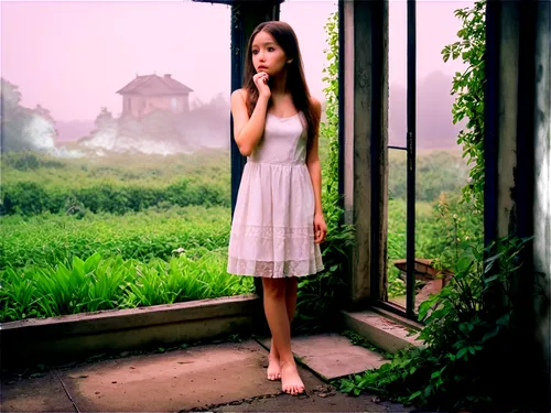 girl in a long dress,youqian,girl in the garden,xuebing,xiaojie,qian,girl in white dress,yoong,xiaohui,kaiping,xueying,yangzi,mt seolark,xiaoying,davichi,wenying,vietnamese woman,xiaofei,yuanwang,background ivy,Illustration,Japanese style,Japanese Style 05