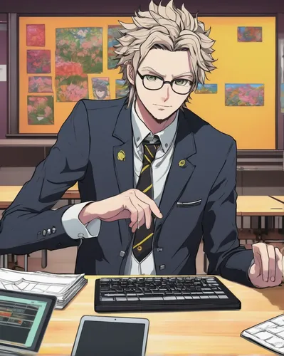 secretary,office ruler,bookkeeper,attorney,night administrator,typesetting,scholar,stock broker,newscaster,paperwork,bunsen burner,secretary desk,teacher,tutoring,reading glasses,nerd,office worker,kanji,blonde sits and reads the newspaper,business man,Art,Artistic Painting,Artistic Painting 03