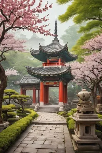 japanese sakura background,japan garden,asian architecture,japanese shrine,sakura background,kyoto,hyang garden,gyeongbok,hanhwa,japanese garden,koreana,teahouses,buddhist temple,hall of supreme harmony,qibao,gyeongbokgung,gyeongbok palace,korean culture,chuseok,heian,Art,Classical Oil Painting,Classical Oil Painting 02