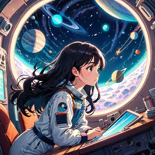 astronaut,space art,astronomer,lunar,space,space walk,astronautics,astronomical,space voyage,space travel,earth rise,star illustration,astronauts,spacesuit,soyuz,cg artwork,out space,space-suit,space suit,nasa,Anime,Anime,Traditional