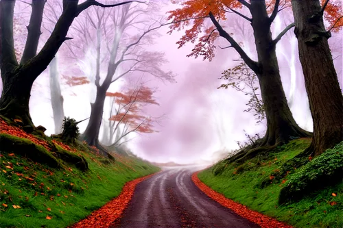 forest road,autumn background,autumn scenery,autumn landscape,maple road,autumn forest,cartoon video game background,mountain road,autumn fog,world digital painting,winding road,fall landscape,the road,country road,road,late autumn,autumn idyll,digital painting,autumn trees,landscape background,Art,Classical Oil Painting,Classical Oil Painting 13