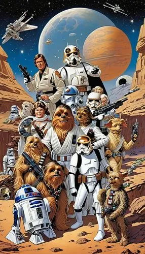 droids,stormtroopers,lucasarts,storm troops,tatooine,geonosis,Illustration,Retro,Retro 18