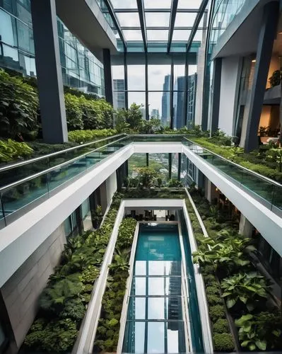 atriums,wintergarden,atrium,landscaped,landscape designers sydney,skywalks,skybridge,skyways,biopolis,taikoo,glass wall,iclei,singapore,glass building,sathorn,landscape design sydney,waterplace,capitaland,freshfields,office buildings,Illustration,Abstract Fantasy,Abstract Fantasy 10