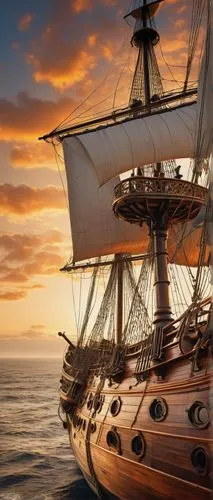 caravel,sea sailing ship,sailing ship,sail ship,galleon,tallship,mayflower,sailing ships,pirate ship,three masted sailing ship,tall ship,merchantman,whaleship,commandeer,sea fantasy,piracies,assails,windjammer,galleons,old wooden boat at sunrise,Illustration,Abstract Fantasy,Abstract Fantasy 21