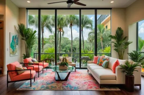 fan palm,contemporary decor,coconut palms,royal palms,tropical house,sunroom,living room,coconut palm tree,two palms,sitting room,family room,florida home,interior decor,plantation shutters,palms,luxury home interior,home interior,palm garden,apartment lounge,modern decor,Conceptual Art,Graffiti Art,Graffiti Art 05