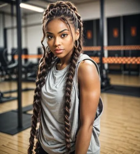 A rapper,gym girl,sexy athlete,strength athletics,workout items,strength training,maria bayo,strong woman,woman strong,braids,fitness coach,fitness model,workout equipment,gym,strong women,weightlifti