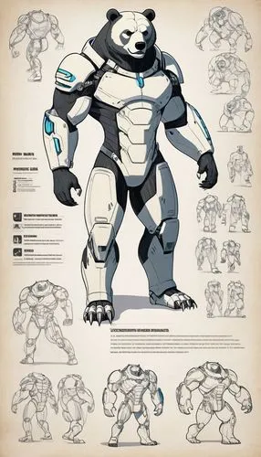 mech,disney baymax,butomus,dreadnought,armored animal,baymax,bolt-004,concept art,vector infographic,heavy armour,mecha,scandia bear,wireframe graphics,ursa,brute,war machine,icebear,3d model,giant panda,atlas,Unique,Design,Character Design