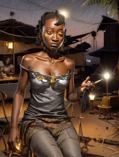 african woman,digital compositing,world digital painting,african art,african american woman,nigeria woman,sci fiction illustration,afar tribe,aborigine,benin,voodoo woman,image manipulation,aborigines,black woman,ancient egyptian girl,photomanipulation,photo manipulation,african culture,smoking girl,visual effect lighting