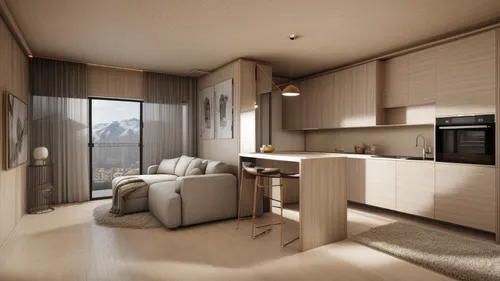 3d rendering,modern room,render,inverted cottage,kitchen design,modern kitchen interior,modern kitchen,3d render,3d rendered,interior modern design,modern living room,sky apartment,kitchen interior,apartment,kitchen-living room,cabin,an apartment,small cabin,shared apartment,chalet