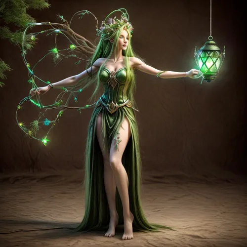 dryad,the enchantress,sorceress,faerie,faery,anahata,elven flower,elven,zodiac sign libra,fantasy art,druid,celtic woman,fairy queen,fantasy picture,celtic queen,green aurora,fantasy woman,rosa 'the f