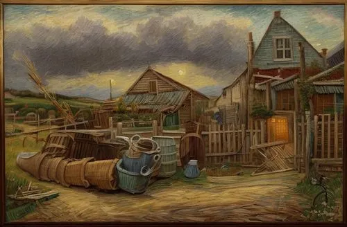 carel,knud,gertz,david bates,coble,fishing village,township,allotments,dutch landscape,homesteader,farmstand,boardinghouses,thornham,village life,village scene,malpeque,watermill,marken,home landscape,straw carts,Common,Common,Natural