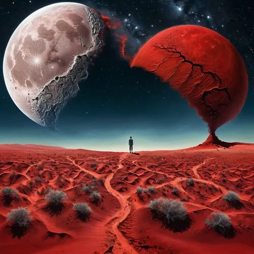 red planet,lunar landscape,alien planet,moonscape,yingyang,deserted planet,Photography,Documentary Photography,Documentary Photography 29