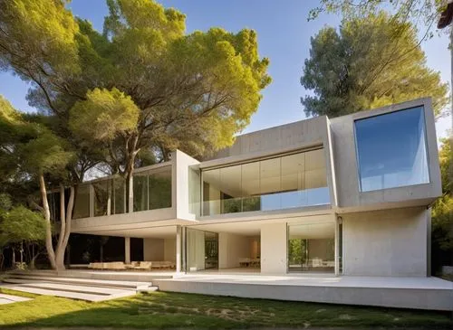 In a spacious masterful study, a minimalist house with a minimalist style exudes relaxation and beauty. The facade of the house is adorned with intricate concrete facades and plush carpet, with polish