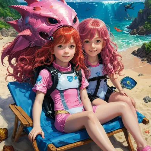 ponyo,mermaids,pink octopus,under sea,pinzi,sea scouts,underwater background,scandia gnomes,oceanica,bessonette,under the sea,seaquarium,3d fantasy,underwater playground,pulpo,lilo,nautical children,aquarium,neptunes,oceanos,Illustration,American Style,American Style 03