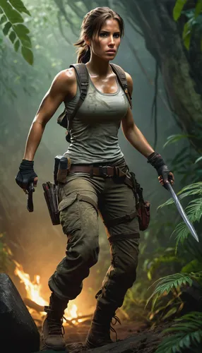 lara,female warrior,cargo pants,mercenary,katniss,huntress,aaa,warrior woman,digital compositing,mobile video game vector background,game art,ranger,full hd wallpaper,croft,renegade,hard woman,action-adventure game,warrior east,strong woman,lori,Art,Classical Oil Painting,Classical Oil Painting 08