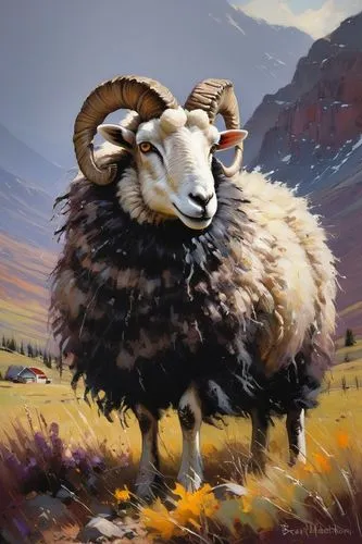 sheep portrait,north american wild sheep,wool sheep,black-brown mountain sheep,male sheep,mountain sheep,wild sheep,big horn sheep,black nosed sheep,black head sheep,baa,bighorn ram,merino sheep,sheep knitting,two sheep,dwarf sheep,sheepherder,lambswool,sheep,sheep tick,Conceptual Art,Oil color,Oil Color 09