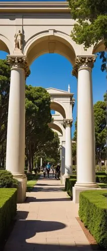 parque estoril,stanford university,peristyle,presidio,dolmabahce,colonnades,colonnade,spreckels,lafayette park,lmu,royal botanic garden,achilleion,timaru,csulb,caltech,bendigo,barnsdall,pergola,colma,toorak,Illustration,Retro,Retro 21