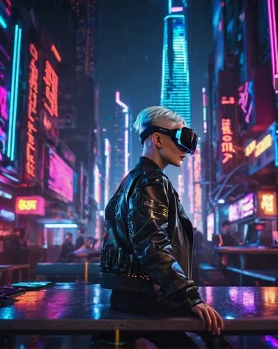 cyberpunk,futuristic,cyber glasses,cyber,mute,dystopian,vr,hk,80s,matrix,3d man,tokyo city,tokyo,hong kong,shanghai,metropolis,dystopia,neon lights,electro,virtual,Conceptual Art,Sci-Fi,Sci-Fi 26