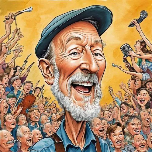 pete seeger,eavis,kornheiser,ferlinghetti,hauerwas,caricaturist