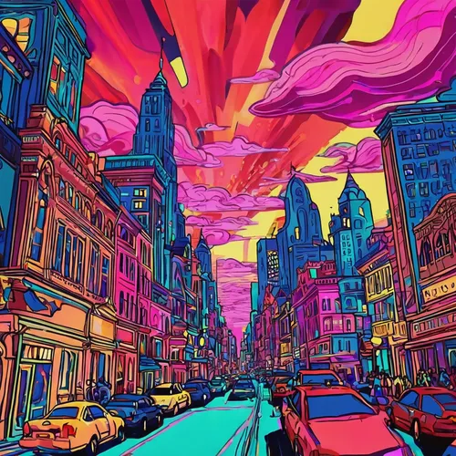 colorful city,colorful background,art background,colorful doodle,panoramical,would a background,psychedelic art,background colorful,colorful balloons,lsd,vibrant,colors,intense colours,background screen,psychedelic,colorful,the colors,zoom background,vibrant color,hd wallpaper,Illustration,Realistic Fantasy,Realistic Fantasy 37